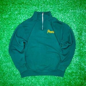 green quarter zip pullover sweater